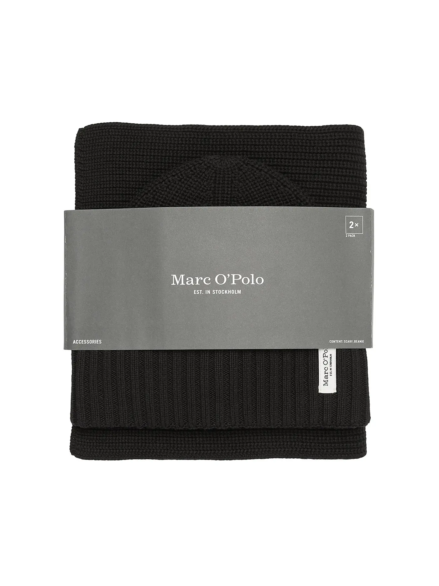MARC O'POLO | Set 2-teilig Haube und Schal dark navy | schwarz